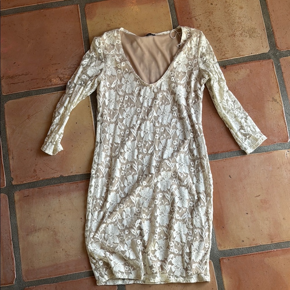 Elegant Cream Lace Dress